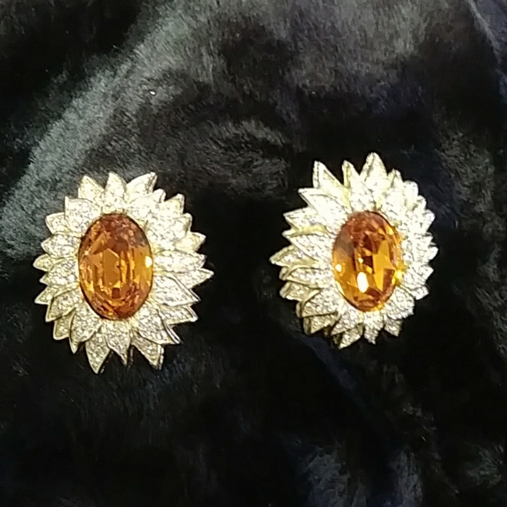 Christian Dior Topaz Clip Earrings